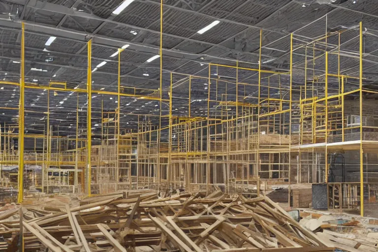 Prompt: a house under construction inside the ikea shop, 4k