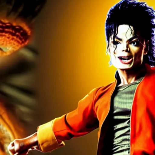 Image similar to still of michael jackson playing goku in the movie ( dragon ball evolution ), 4 k