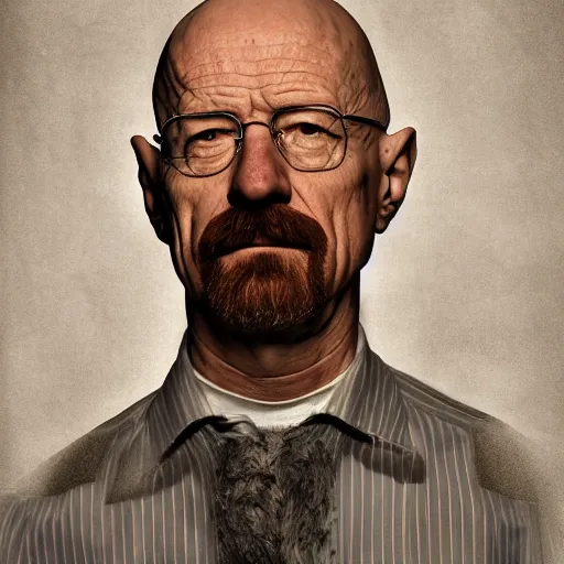 Image similar to studio photograph, giuseppe arcimboldo, walter white, full body shot, studio lightning