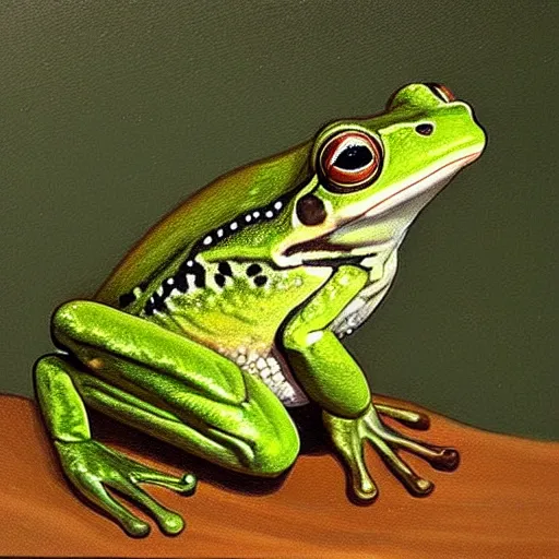 Image similar to The best painting of a frog of all time, by Geiger