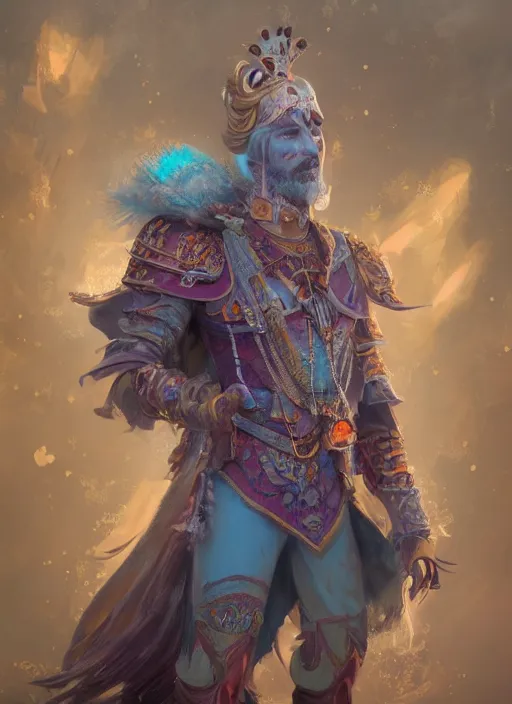 Prompt: detailed full body concept art illustration colorful pastel painting of a Disney warrior prince in full intricate clothing, ultra detailed, digital art, octane render, 4K, dystopian, micro details