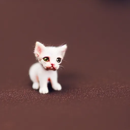 Image similar to macro photo of little tiny micro kitten, 35 mm,