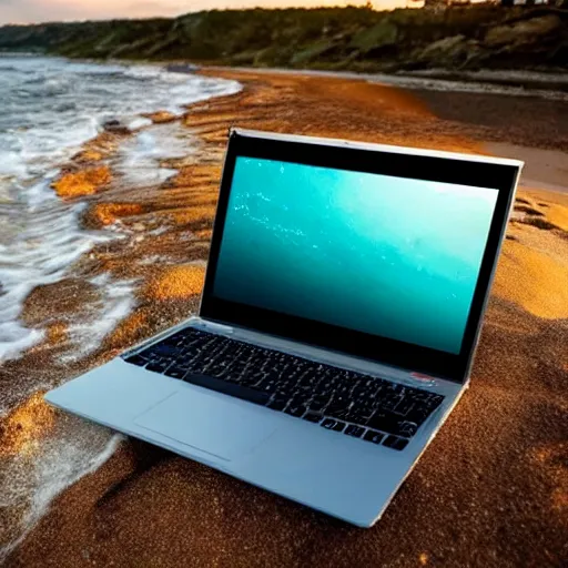 Image similar to a laptop surmerged in the sea