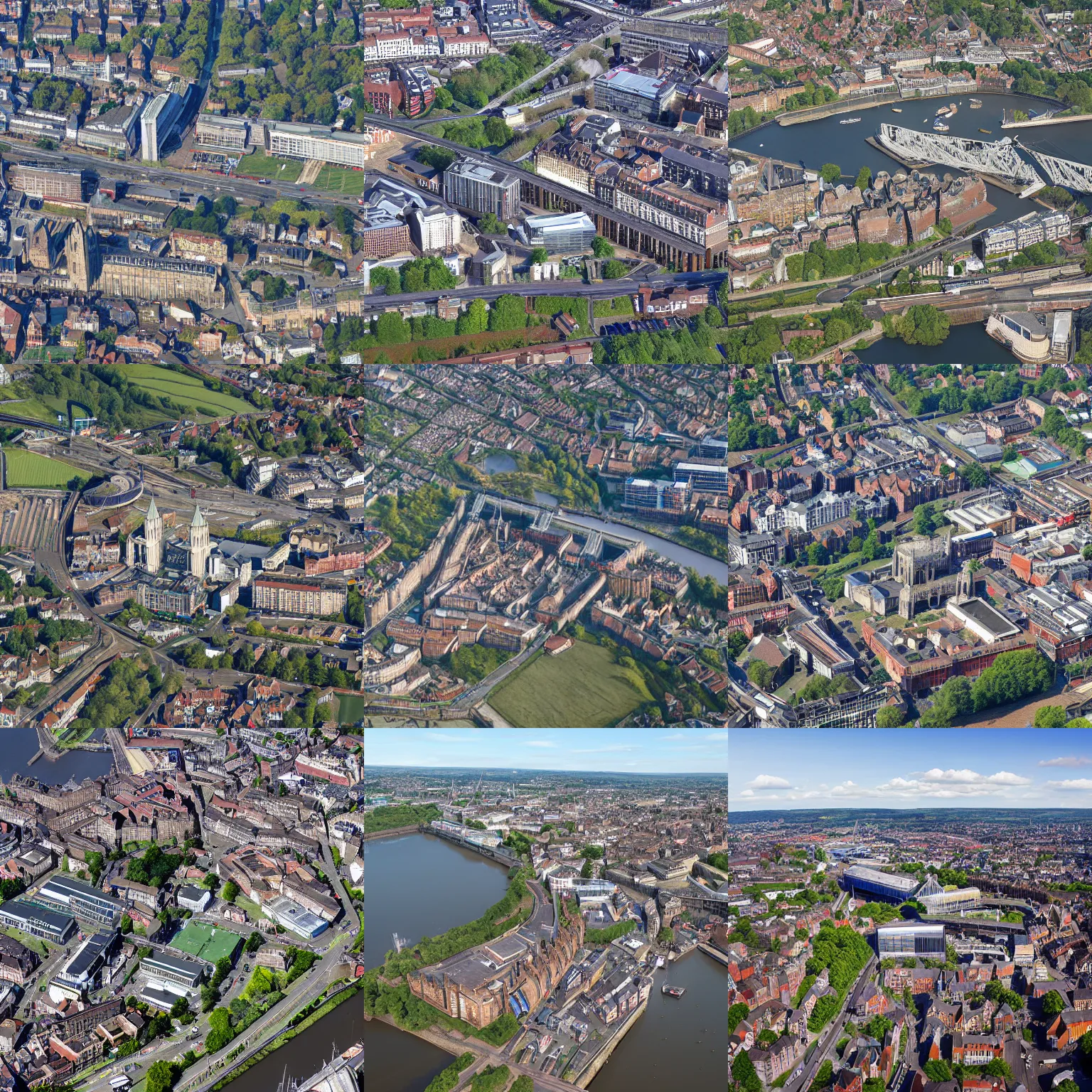 Prompt: bristol archviz aerial satellite photo, title level 1 9 less