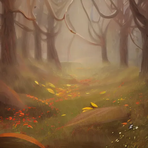 Prompt: 🌿🌾🍄🍂🌼🌲❄🔥⛈, artstation, digital art, felix kelly