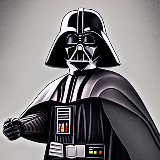 Prompt: Darth Vader as a character in a Pixar cartoon