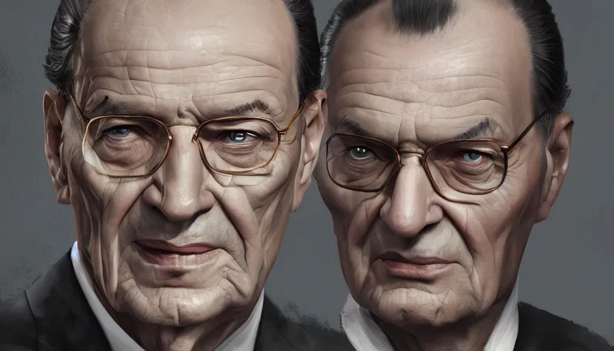 Prompt: Digital painting of Jacques Chirac, hyperdetailed, artstation, cgsociety, 8k
