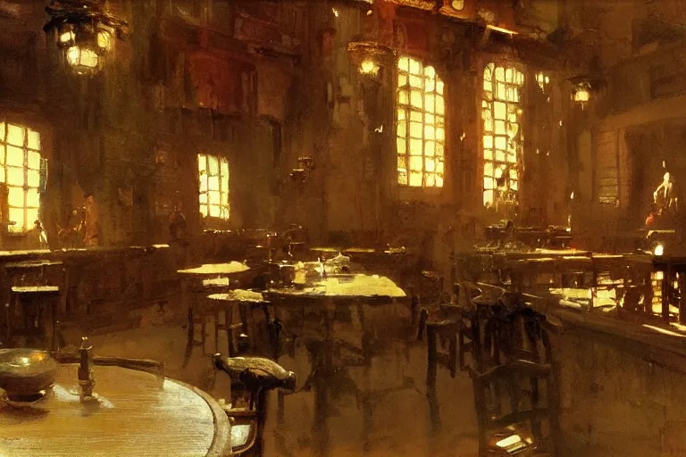 Image similar to tavern interior, intricate, elegant, highly detailed, john park, frazetta, sparth, ruan jia, jeffrey catherine jones