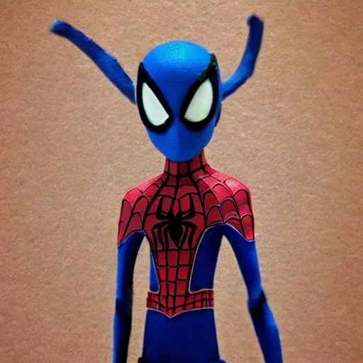 Image similar to spider man from coraline movie, very detailed face