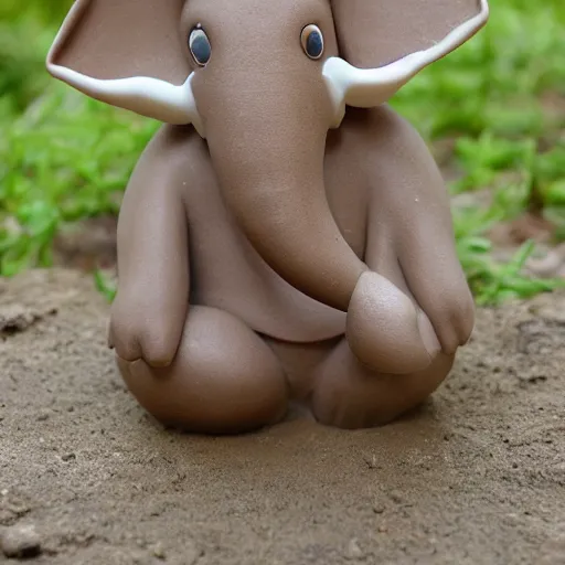 Prompt: funny clay elephant