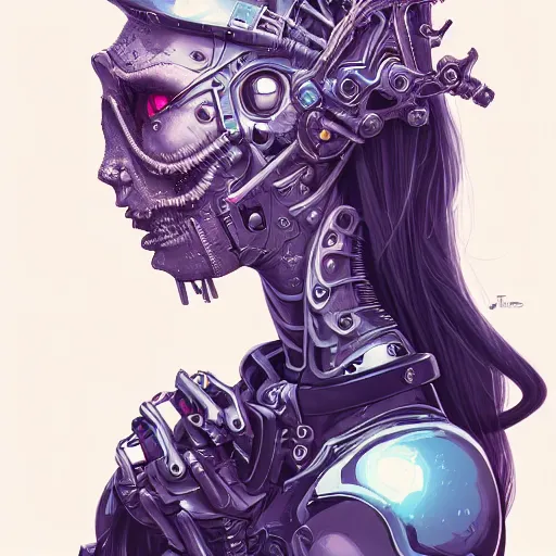 Prompt: gothic, cybernetic alien princess in the mountains, extremely detailed, sharp focus, portrait, smooth, digital illustration, by james jean, by rossdraws, frank franzzeta, sakimichan