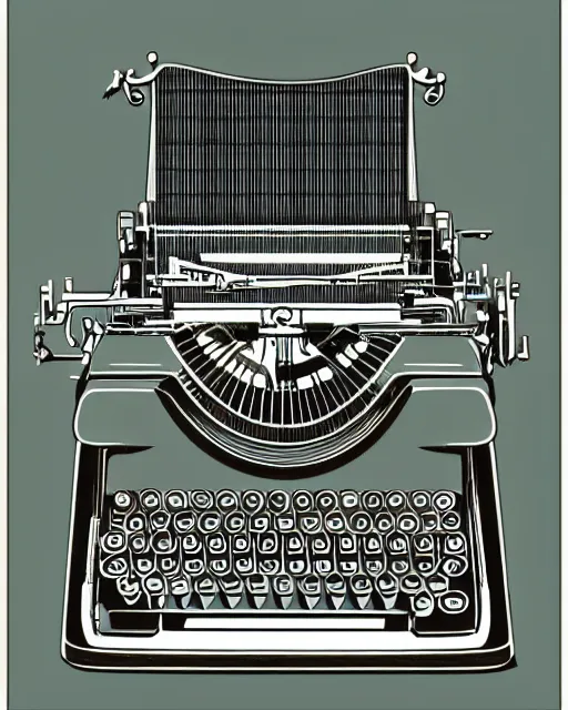 Image similar to artdeco illustration digital art typewriter. retro. old.