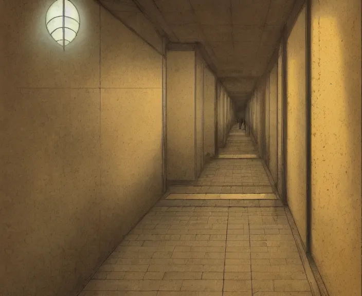 Image similar to a detailed background of a japanese school hallway, by dorian cleavenger, greg rutkowski, wlop, astri lohne, zdzisław beksinski trending on artstation