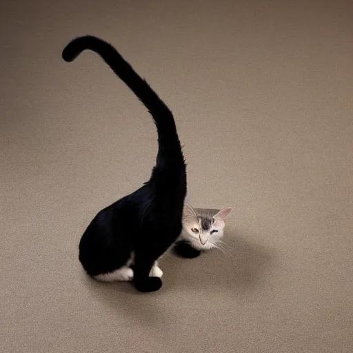 Prompt: a cat with long lady legs cooke