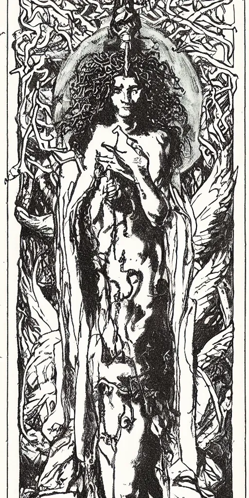 Image similar to judgement tarot card by austin osman spare