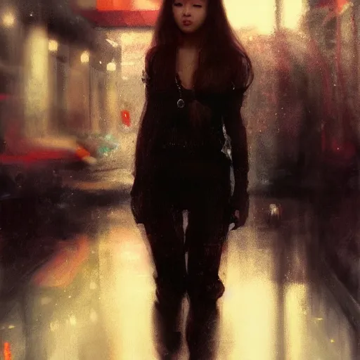 Image similar to jisoo of blackpink, hyperrealistic portrait, bladerunner street, art of elysium by jeremy mann and alphonse mucha, fantasy art, photo realistic, dynamic lighting, artstation, poster, volumetric lighting, very detailed face, 8 k, award winning