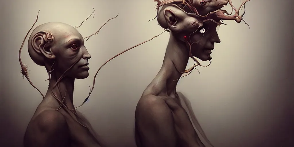 Prompt: ultra realistic, beautiful female puppet moving through latent spaces in her head, in the style of peter mohrbacher by weta digital and beth cavener, high symmetry, intricate, elegant, evocative, masterpiece, award winning, high face symmetry, high realism