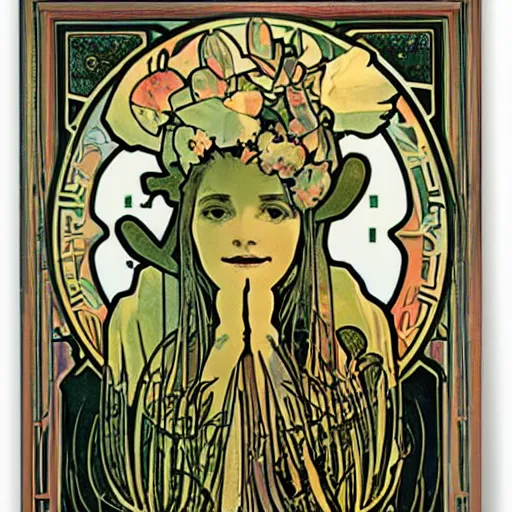 Prompt: cactus in Copenhagen by alphonse mucha