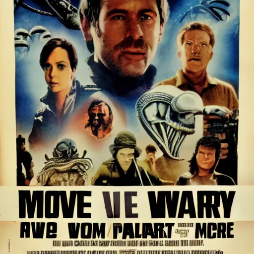 Prompt: movie poster of alien war