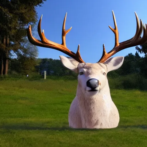 Prompt: a cloud in the shape of a deer, realistic, symmetric, natural lighting