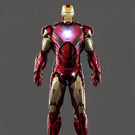 Image similar to ironman in heavy armor, au naturel, hyper detailed, digital art, trending in artstation, cinematic lighting, studio quality, smooth render, unreal engine 5 rendered, octane rendered, art style by klimt and nixeu and ian sprigger and wlop and krenz cushart