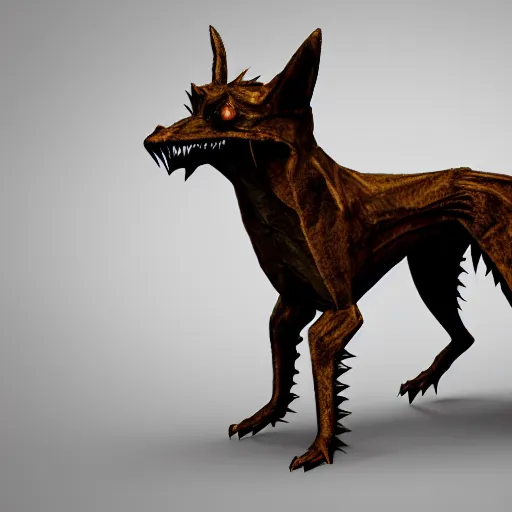 Prompt: deformed quadruped dog creature with scary pointy spindley lims, uncanny valley, liminal, creepypasta, nightmare