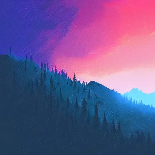 Prompt: a two storey building, old, mountains by alena aenami, alena aemani digital art, vibrant, landscape, digital