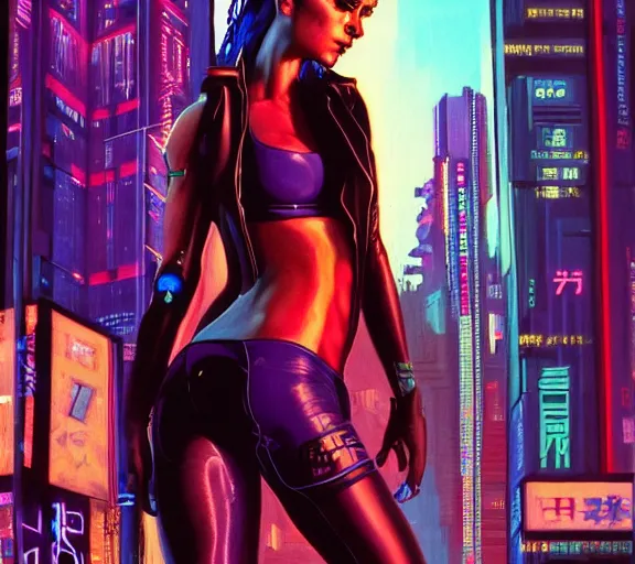 Image similar to a portrait of a cyberpunk person, Night City, cyberpunk 2077, very very coherent painting, 1979 OMNI Magazine Cover, street level neo-Tokyo in Cyberpunk 2045 style by Vincent Di Fate by mark arian by artgerm, 4k, 8k, HD, trending on artstation