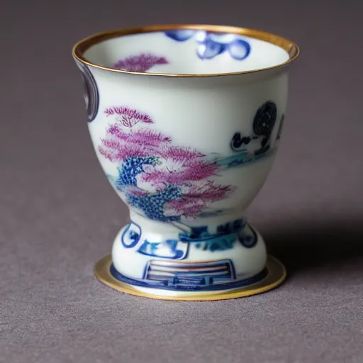 Image similar to astonishing japanese tea cup with amazing artwork on the side, product shoot, studio lighting