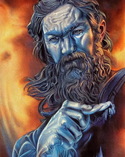 Image similar to poseidon, airbrush, drew struzan illustration art, key art, movie poster