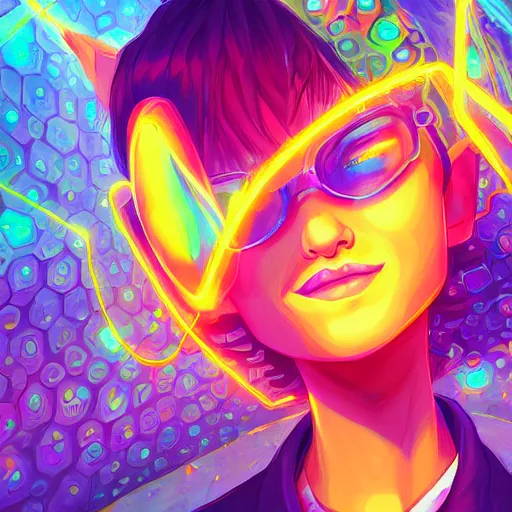 Image similar to skill magic geek inside matrix deepdream radiating a glowing aura stuff loot legends stylized digital illustration video game icon artstation lois van baarle, ilya kuvshinov, rossdraws,