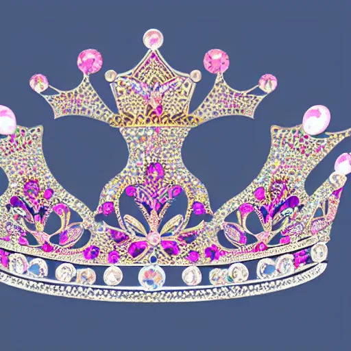 Prompt: A crystal crown, white background, colorful, detailed