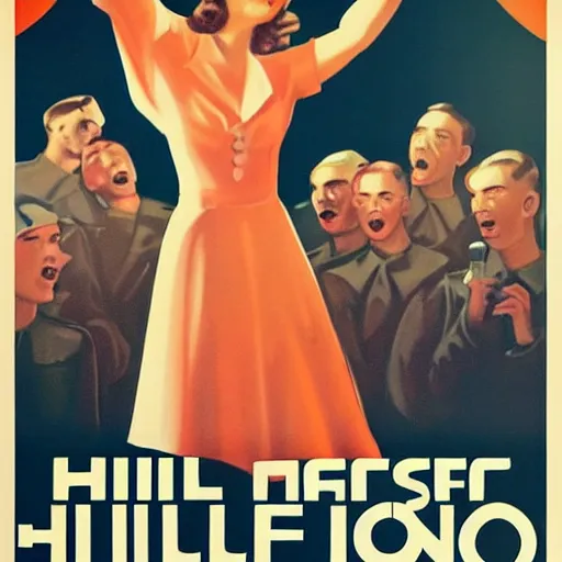 Image similar to Hillsong worship music on a 1940s propaganda poster