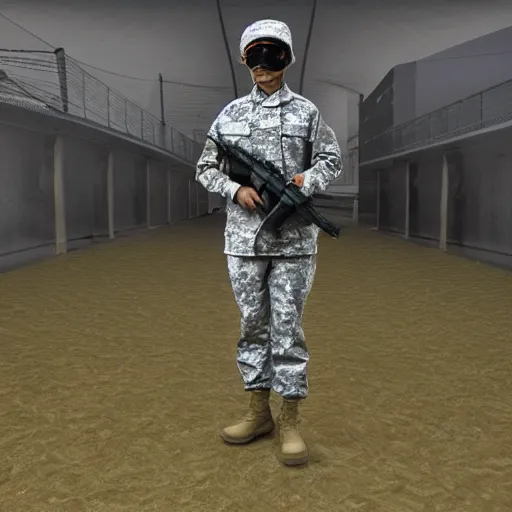 Prompt: futuristic soldier disappearing