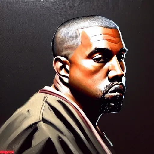 Image similar to Greg Manchess portrait painting of kanye west as fuedal lord as Overwatch character, wacky, medium shot, asymmetrical, profile picture, Organic Painting, sunny day, Matte Painting, bold shapes, hard edges, street art, trending on artstation, by Huang Guangjian and Gil Elvgren and Sachin Teng