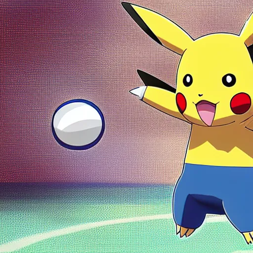 Prompt: a pokemon playing volleyball, hd, 4 k