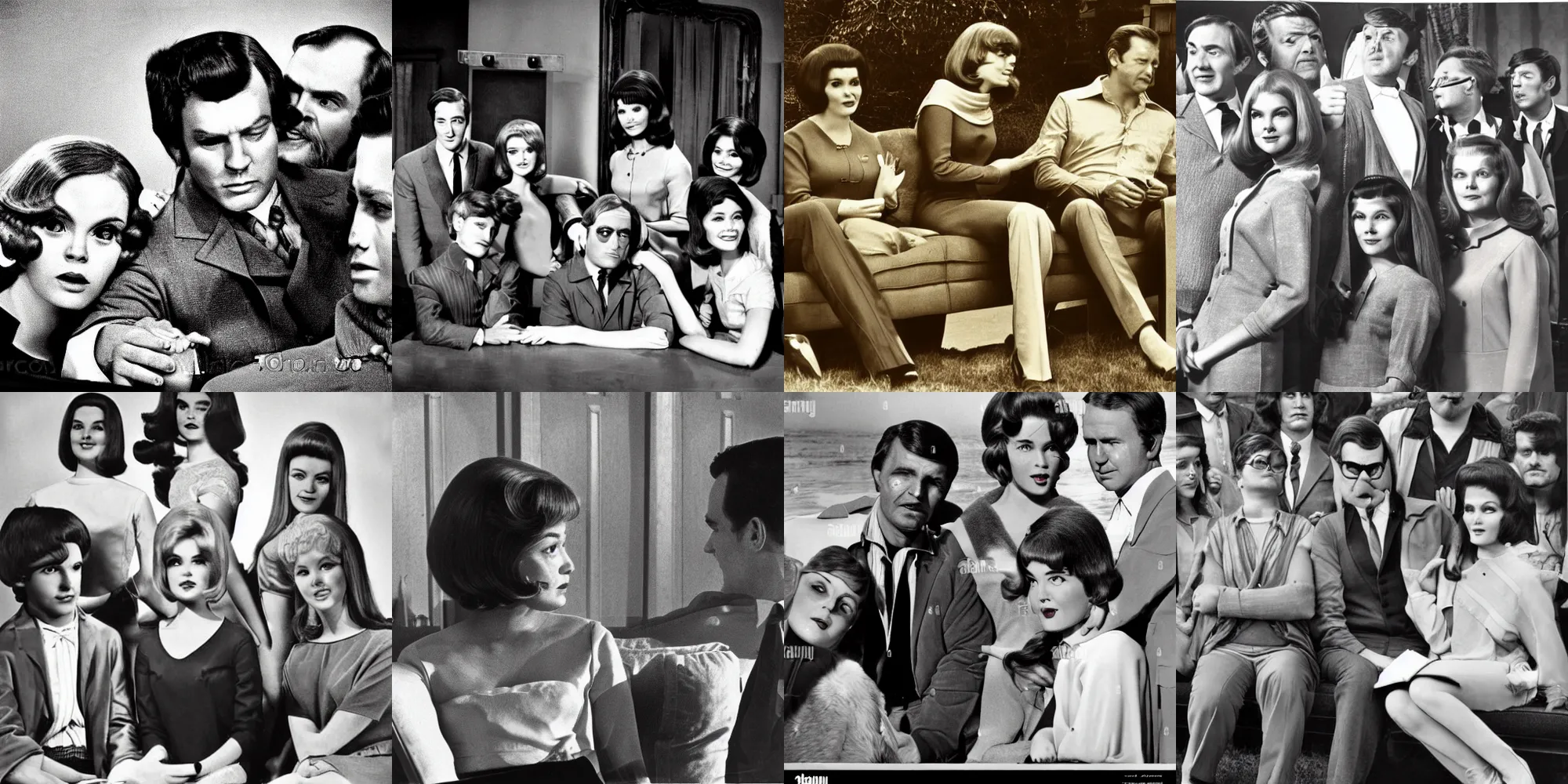 Prompt: best tv series of the 60s in vintage photography sepia unpublished photo