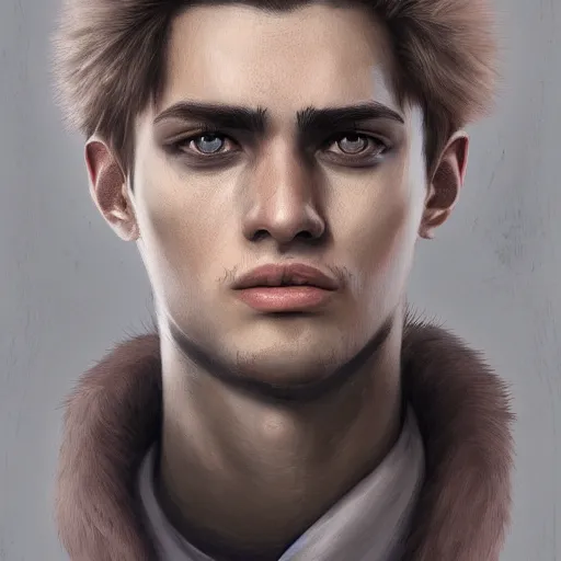 Prompt: a portrait of a handsome, rebellious, young man, highly detailed, digital painting, trending on artstation