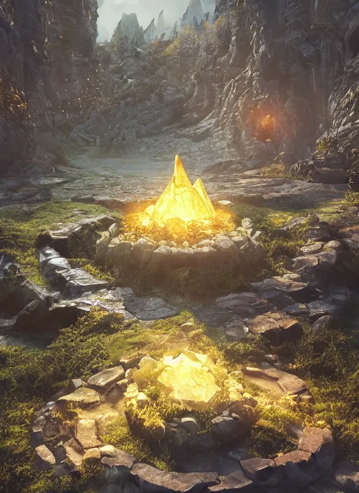 Image similar to waystone, ultra detailed fantasy, elden ring, realistic, dnd, rpg, lotr game design fanart by concept art, behance hd, artstation, deviantart, global illumination radiating a glowing aura global illumination ray tracing hdr render in unreal engine 5