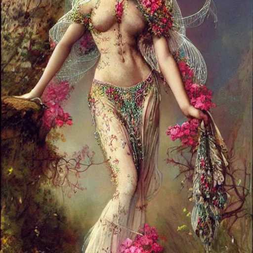 Prompt: artwork woman by Hans Zatzka,