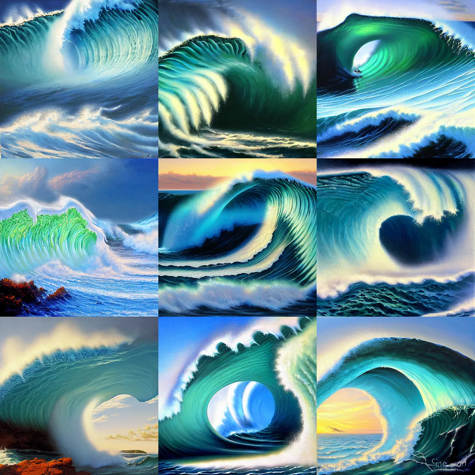 Prompt: giant wave at shipstern's bluff ; hyper - realistic quality photograph, by clark little, dragon wave, fine fantasy oil painting by wayne reynolds