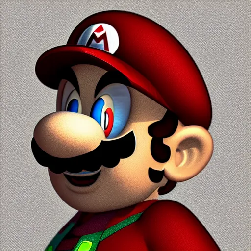 Image similar to digital art, super mario crying, moody, sad, depression