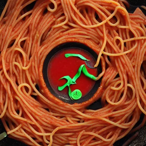 Prompt: Tripophobia spaghetti, holes, flesh, scary, phobia