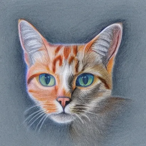 Image similar to crayon drawing of a cat