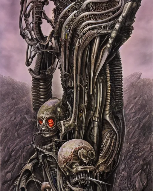 Image similar to artwork by hr giger, by roger dean, by julie bell, biomechanical, 4 k, hyper detailed