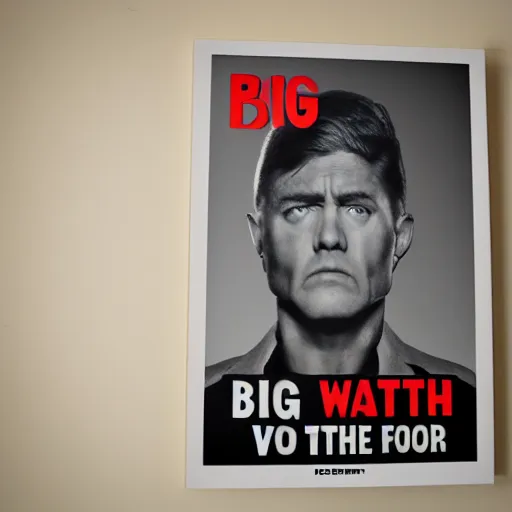 Image similar to A poster that reads big brother is watching you, matte