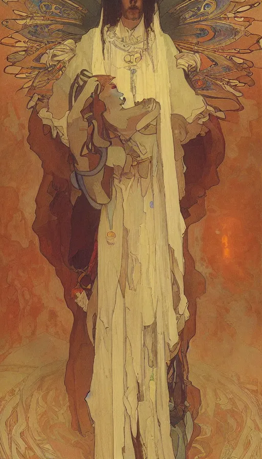 Image similar to portrait of a digital shaman, by alfons maria mucha