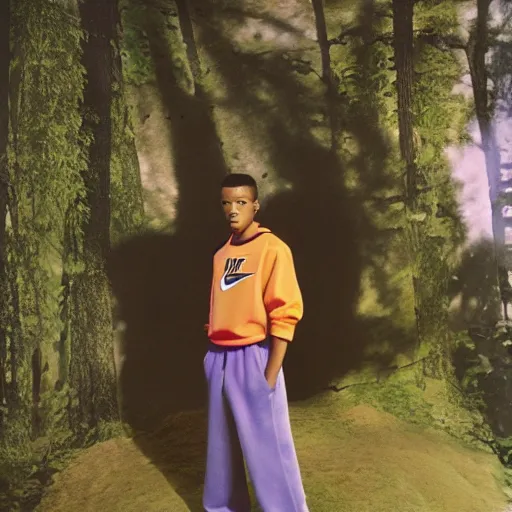 Image similar to realistic photoshooting for a new nike acg lookbook, color film photography, photo in style of tyler mitchell, shusei nagaoka, steven meisel, petra collins, 3 5 mm