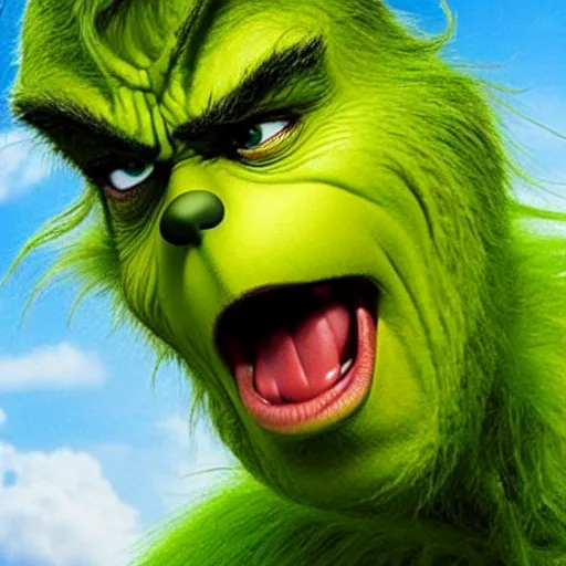 Image similar to The Grinch is The Incredible Hulk