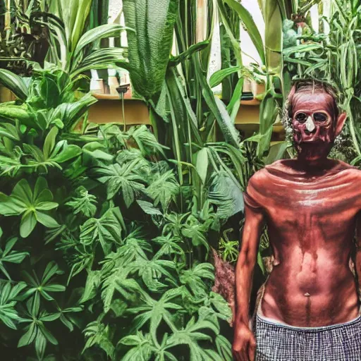 Image similar to a photo of a human with skin made of plants